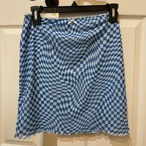 Funky checkered print mini skirt mesh, wild fable